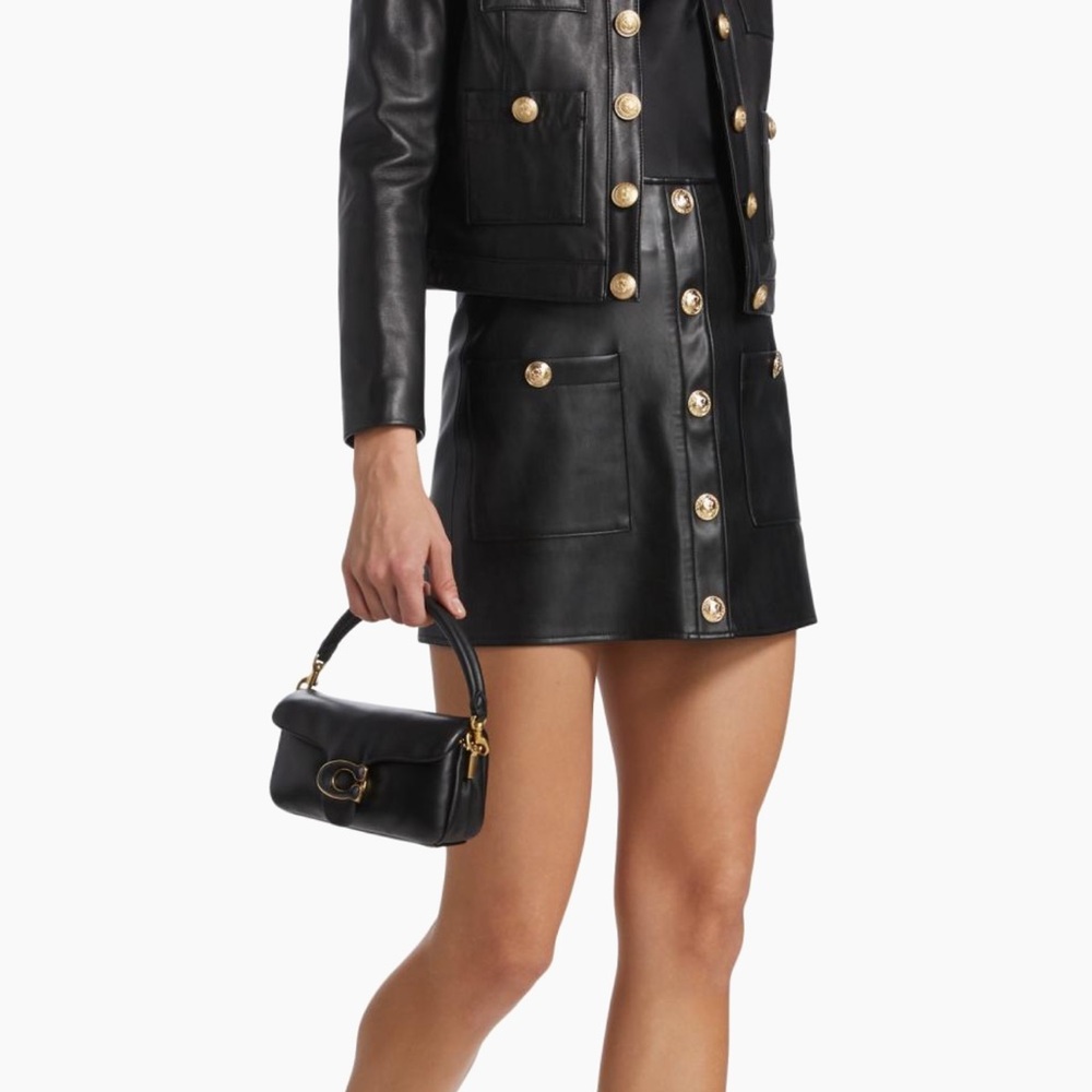 L'AGENCE Faux Leather Mini Skirt